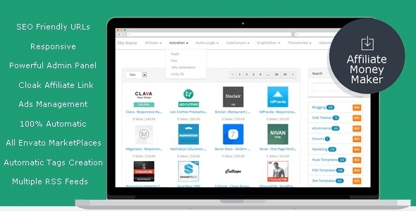 Envato Affiliate Money Maker — премиум скрипт партнёрского магазина Envato PHP слив курса