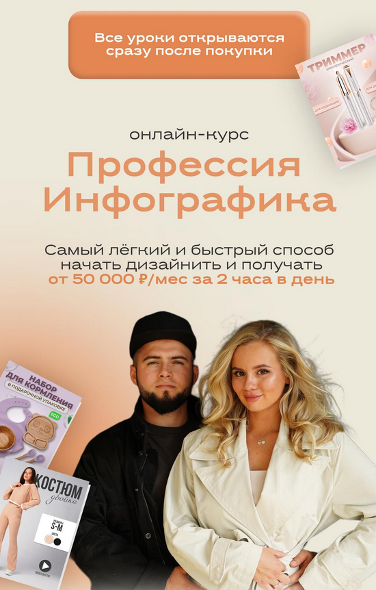 Ариадна Юсупова, Мурад Юсупов Проофессия инфографика. Тариф Продвинутый 2024 слив курса
