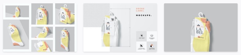 Elements.Envato Socks Label Tag Mockups 2021 слив курса