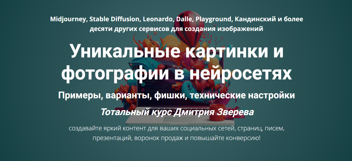 Дмитрий Зверев Уникальные картинки и фотографии в нейросетях 2024 слив курса
