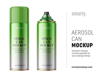 Creativemarket Metallic aerosol can mockup скачать слив