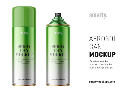 Creativemarket Metallic aerosol can mockup слив курса