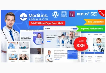 Themeforest Medilink v1.6.6 - медицина и здоровье WordPress тема 2022 скачать слив
