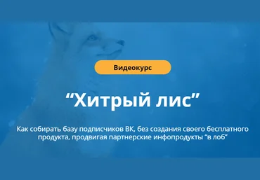 Сергей Копыленко Хитрый лис: продвижение партнерок ВК 2020 слив