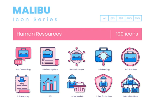 Envato 100 Icones de ligne des ressources humaine 2020 слив курса