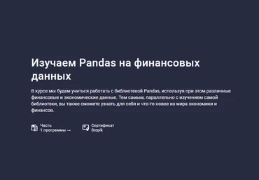Сергей Спирёв Stepik Изучаем Pandas на финансовых данных 2024 слив