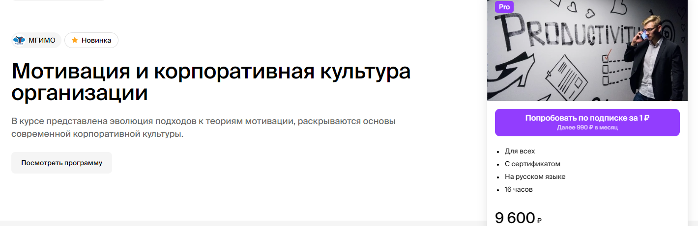 МГИМО Ленар Юнусов ― Мотивация и корпоративная культура организации 2024 слив курса