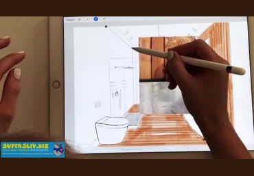 Ольга Каминская Интерьерный скетчинг на iPad 2018 слив