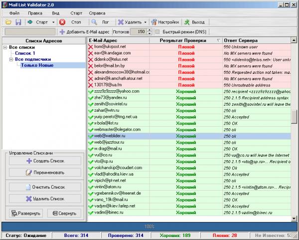 Mail List Validator - чекер email на валидность слив курса