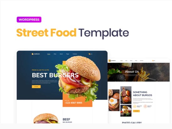 Themeforest Burgos – Street Food Elementor Template Kit слив курса