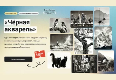Дарья Куцаева Художник Online Чёрная акварель 2024 слив