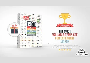 Videohive Flat Animated Icons Library V15 слив