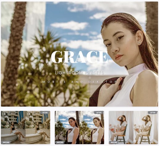 Elements.Envato Grace Lightroom Presets Dekstop and Mobile 2021 слив курса