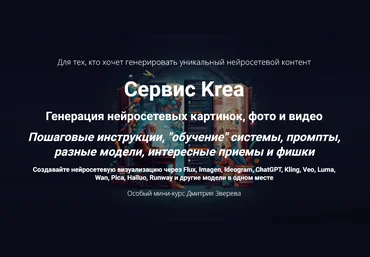 Дмитрий Зверев Сервис Krea. Генерация нейросетевых картинок, фото и видео 2025 скачать слив