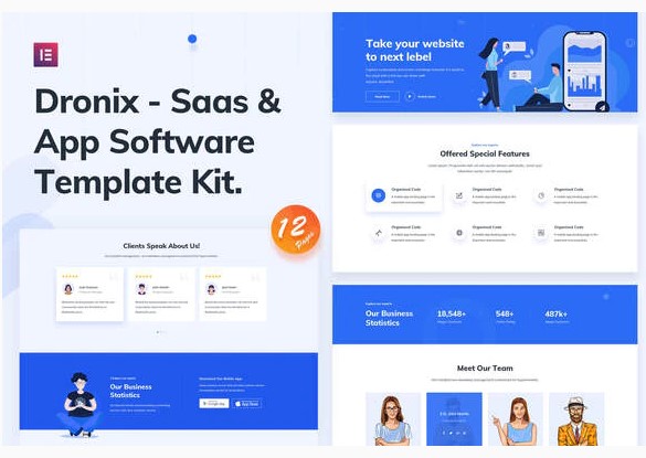 Themeforest Dronix - SaaS & Startup Elementor Template Kit слив курса