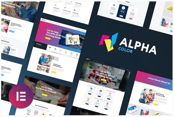 Themeforest AlphaColor - Design & Printing Elementor Template Kit слив курса
