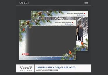 PSD VeraV ― Набор CU-604. Зимняя рамка под общее фото 2024 слив