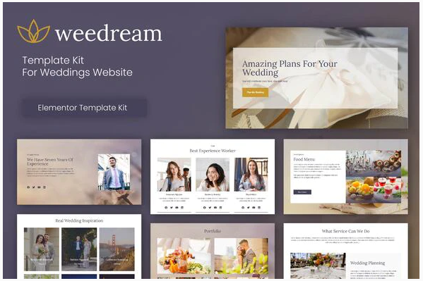 Themeforest Weedream - Wedding Elementor Template Kit слив курса