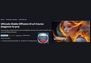 Крис Уайт Udemy Полный курс по ИИ-арту в Stable Diffusion. От новичка до профи 2025 скачать слив