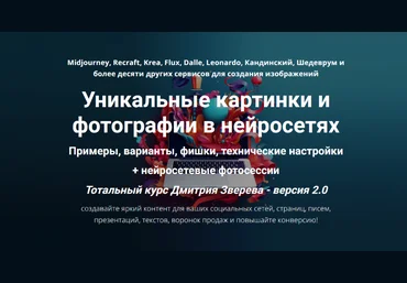 Дмитрий Зверев Тотальный курс по картинкам в нейросетях 2.0. Тариф Полная версия 2025 скачать слив