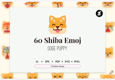Elements.Envato Набор значков 60 Shiba Emoji 2021 слив