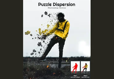 Graphicriver Puzzle Dispersion Photoshop Action 2020 слив