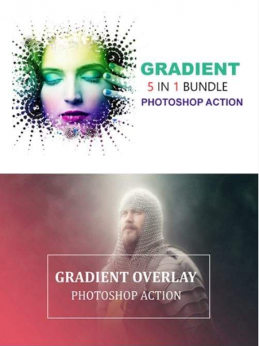 Graphicriver 5 in 1 Gradient Photoshop Actions Bundle 2020 слив курса