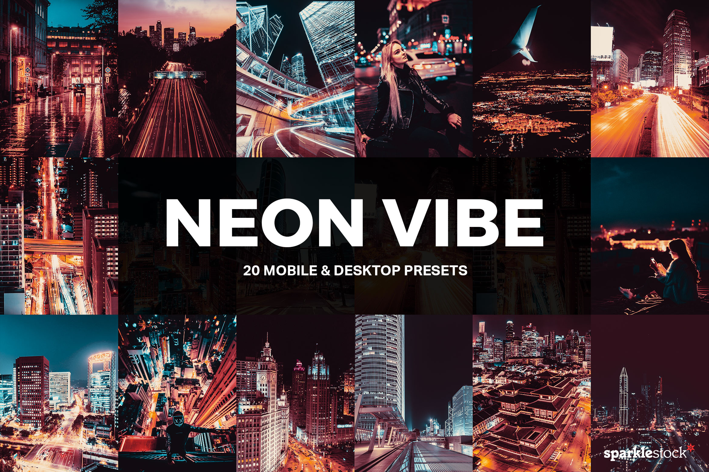 Creativemarket 20 Neon Vibe Lightroom Presets LUTs 2020 слив курса