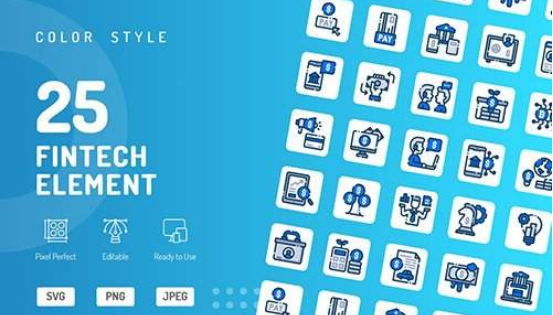 Graphicriver Fintech Element Color Icons 2020 слив курса