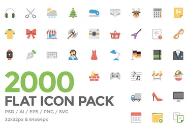 2000 FLAT ICON PACK слив