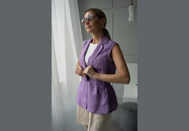 Кристина Юсупова Studio.Yusupova Шитье Жилетка Mary J. Размеры 42-52, рост 162-166 2024 слив