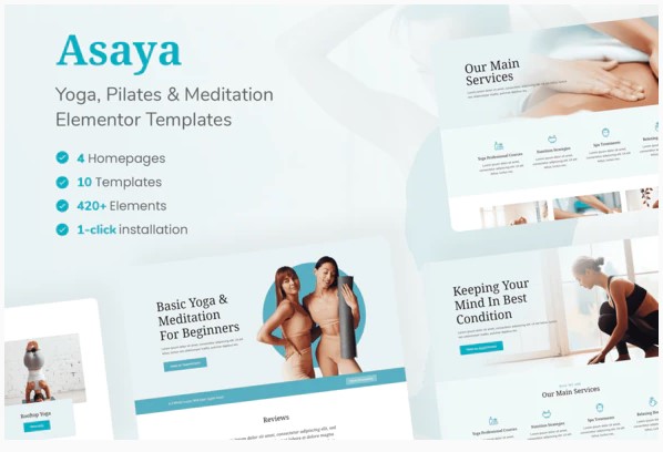 Themeforest Asaya - Yoga & Meditation Elementor Kit слив курса