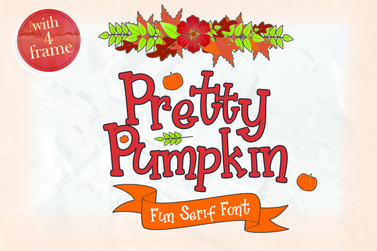 Fontbundles Pretty Pumpkin - Fun Serif Font with Frame слив курса