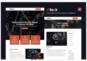 Themeforest Baek - Bicycle Repair and Service Elementor Template Kit слив