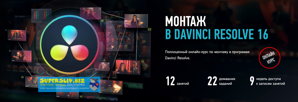 Дмитрий Ларионов Монтаж в Davinci Resolve 16 2019 слив курса