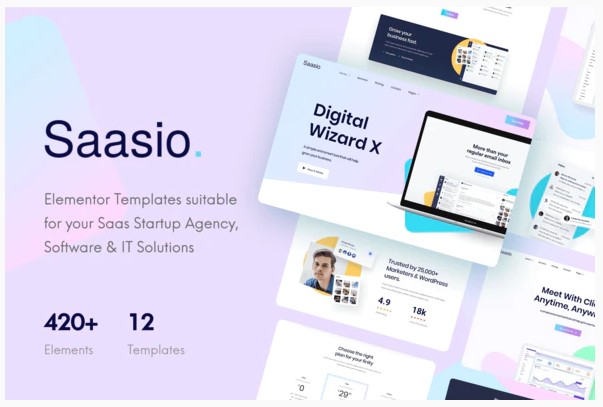 Themeforest Saasio - Saas & Startup Elementor Template Kit слив курса
