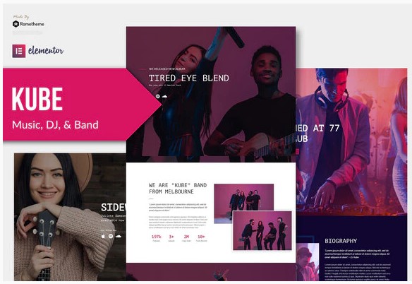 Themeforest Kube - Music Elementor Template Kit слив курса