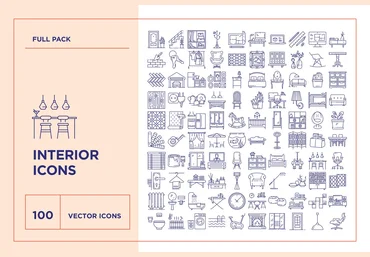 Creativemarket Interior Design Icons Set скачать слив