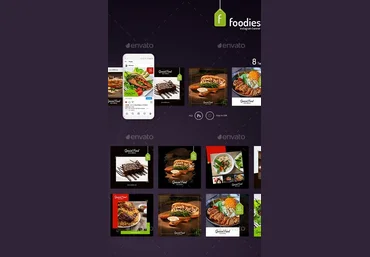 Graphicriver Foodie – 8 Instagram Template 2020 слив