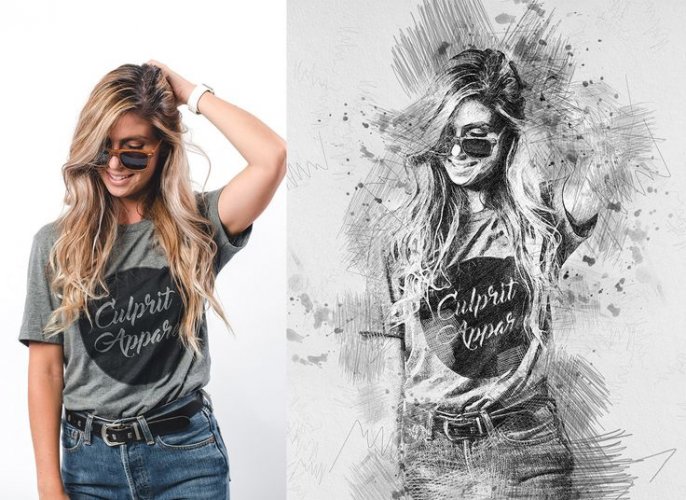 Graphicriver Sketching Separator Photoshop Action 2020 слив курса