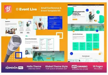 Themeforest EventLive - Small Conference & Event Elementor Template Kit слив