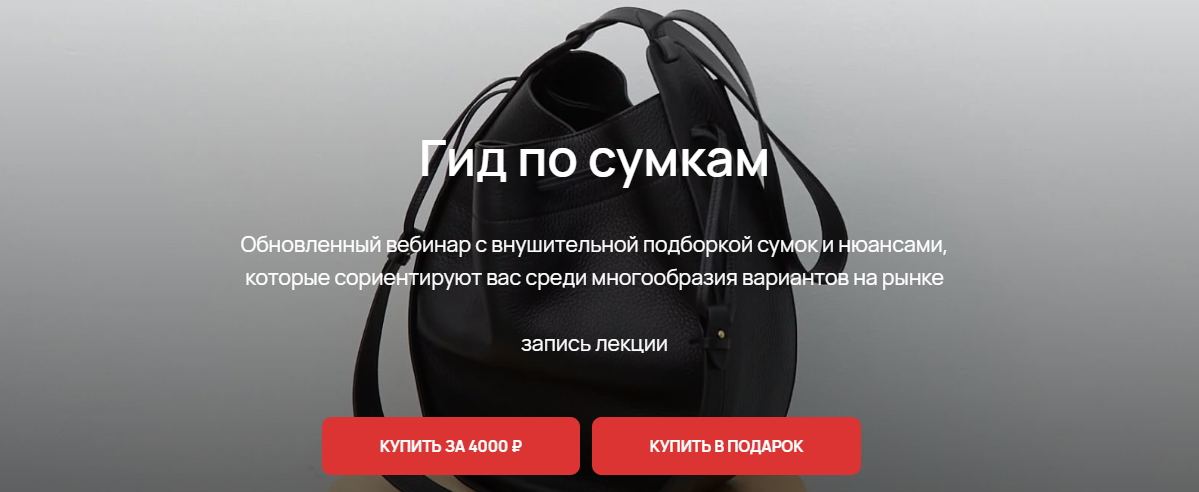 Юлия Катько Вебинар «Гид по сумкам» 2023 слив курса